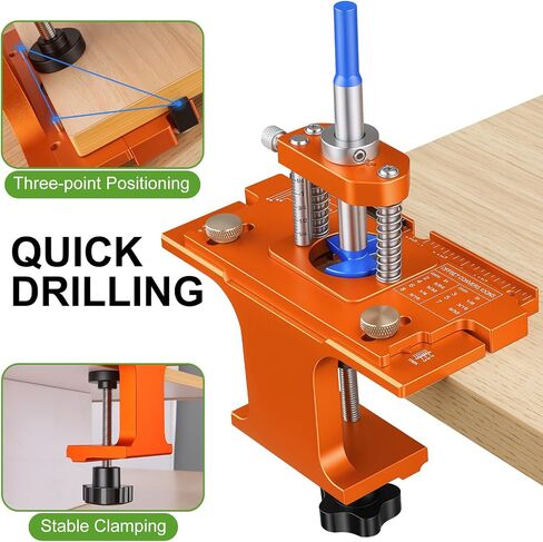 Metal Concealed Hinge Jig, Cabinet Hinge Jig, Door Installation Kit | 35mm Cabinet Door Jig with Built-in Screw Hole Guide and Wider Offset from 2 to 8mm, Woodworking Cabinet Hinges Mounting Tool in Kuwait