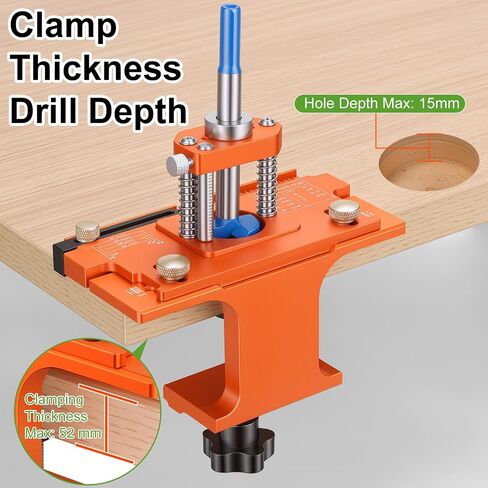 Metal Concealed Hinge Jig, Cabinet Hinge Jig, Door Installation Kit | 35mm Cabinet Door Jig with Built-in Screw Hole Guide and Wider Offset from 2 to 8mm, Woodworking Cabinet Hinges Mounting Tool in Kuwait