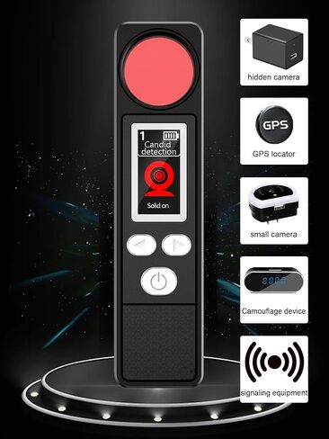 Hidden Camera Signal Detector/WiFi Scanner Hidden Device Detector/Anti-Spy Camera Finder/GPS Tracker/Multiple Modes for Hotel, Bathroom, Office, Car Travel Security (Black/White) (Black) in Kuwait