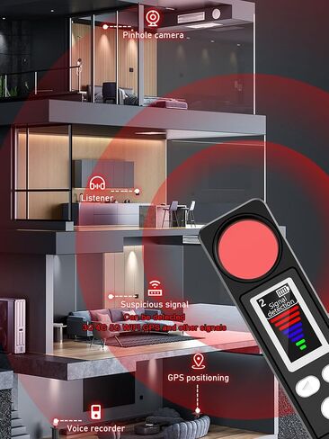 Hidden Camera Signal Detector/WiFi Scanner Hidden Device Detector/Anti-Spy Camera Finder/GPS Tracker/Multiple Modes for Hotel, Bathroom, Office, Car Travel Security (Black/White) (Black) in Kuwait