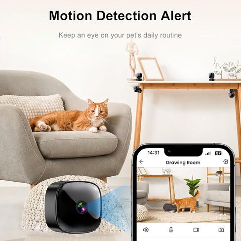 Mini Hidden Hidden Cameras, WiFi Wireless Small Camera, Home Security Cameras for Pet, Baby with Motion Detection, Night Vision, App Control S1 in Kuwait
