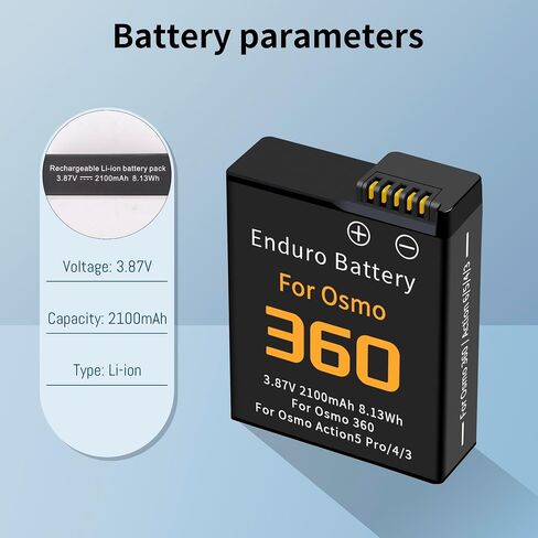 3-Pack Osmo 360 Battery, 3-Channel 27W Charger for DJI Action 6/5 Pro/4/3 | Fast Bi-Directional Charger Hub, Compatible for DJI Osmo Action 5 Pro, Action 4, Action 3 and USB-C Cable 2100mAh in Kuwait