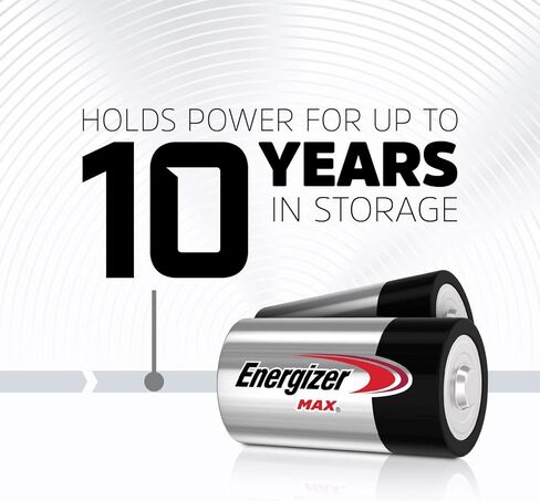 Energizer D Batteries, D Cell Battery Premium Alkaline, 8 Count | d size batteries 8 pack for flashlights, radios, toys, with up to 10 years of storage power in Kuwait