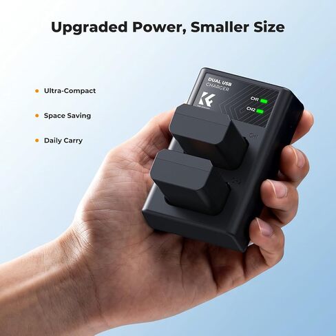 K&F Concept NP-FW50 Battery Charger Set, 2-Pack 1100mAh Replacement Battery | Compatible with Sony ZV-E10 A6000 A6500 A6400 A6300 A7 A7II A7RII A7SII A7S A7R RX10 Camera, Micro US B& USB-C 2-Slot Charger in Kuwait