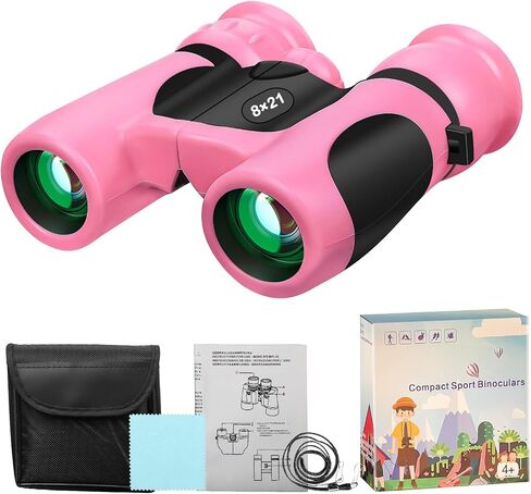 BLACKICE Binoculars for Kids, High-Resolution 8x21, Kids Binoculars Gift Set for Boys & Girls, Shockproof & Compact for Bird Watching, Travel, Hiking, Camping, Hunting, Children Outdoor Gear (Yellow) in Kuwait