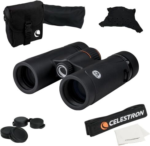 Celestron TrailSeeker ED 10x32 ED Glass Compact Binoculars for Birding | Compact ED Optics, Phase & Dielectric-Coated BaK-4 Prisms, Fully Broadband Multi-Coated, Magnesium Alloy Body in Kuwait
