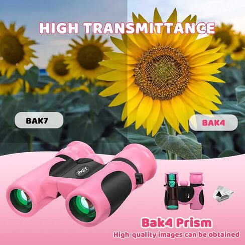 BLACKICE Binoculars for Kids, High-Resolution 8x21, Kids Binoculars Gift Set for Boys & Girls, Shockproof & Compact for Bird Watching, Travel, Hiking, Camping, Hunting, Children Outdoor Gear (Yellow) in Kuwait