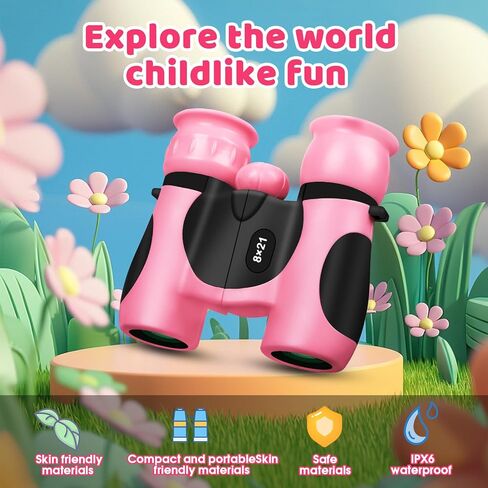 BLACKICE Binoculars for Kids, High-Resolution 8x21, Kids Binoculars Gift Set for Boys & Girls, Shockproof & Compact for Bird Watching, Travel, Hiking, Camping, Hunting, Children Outdoor Gear (Yellow) in Kuwait