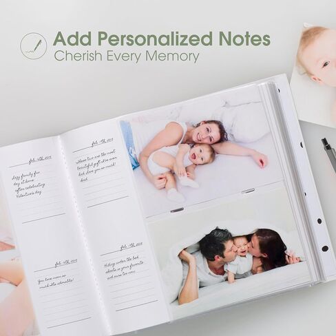 Pearhead Hello Baby Photo Album, Keepsake Book for New and Expecting Parents, Gender-Neutral Baby Accessory, Ideal Gift for Baby Shower, Holds 200 Pictures, Black and Gold Polka Dot | Holds 200 4x6" Pictures with Space for Notes, Memory Keepsake Book for  in Kuwait