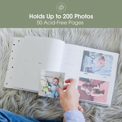 Pearhead Hello Baby Photo Album, Keepsake Book for New and Expecting Parents, Gender-Neutral Baby Accessory, Ideal Gift for Baby Shower, Holds 200 Pictures, Black and Gold Polka Dot | Holds 200 4x6" Pictures with Space for Notes, Memory Keepsake Book for  in Kuwait