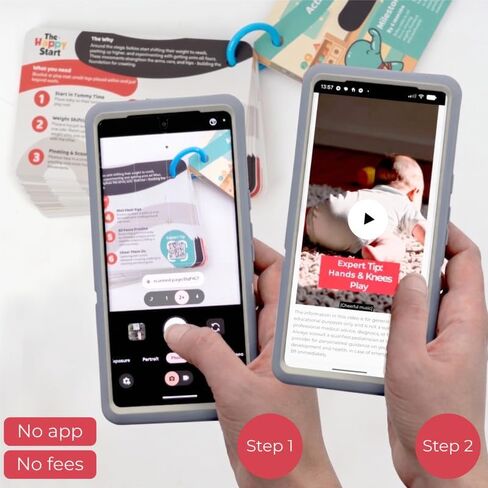 Happy Start Award-Winning Activity Cards, Baby Milestone Cards, 0-12 Months | 28 baby activity cards, expert tips with video, newborn essentials, perfect for new parents & baby's first year, shower gift in Kuwait