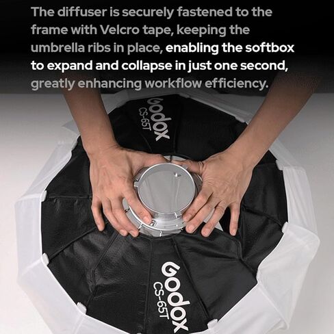 Godox CS-65T 65cm/25.6inch Lantern Softbox with Skirt, Bowens Mount Soft Boxes for Small Space Light Diffuser for Godox SL60W SK400II SL150 II, UL150, VL150 for Video Recording, Live Streaming, etc in Kuwait