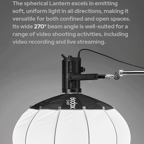 Godox CS-65T 65cm/25.6inch Lantern Softbox with Skirt, Bowens Mount Soft Boxes for Small Space Light Diffuser for Godox SL60W SK400II SL150 II, UL150, VL150 for Video Recording, Live Streaming, etc in Kuwait