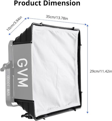 GVM Foldable Softbox with Diffusers/Honeycomb Grid, 2 Packs Softbox Lighting Kit Compatible with GVM 680RS/880RS/1000D RGB Video Light for YouTube/Portrait Photography/Product Shoots/Live Streaming in Kuwait