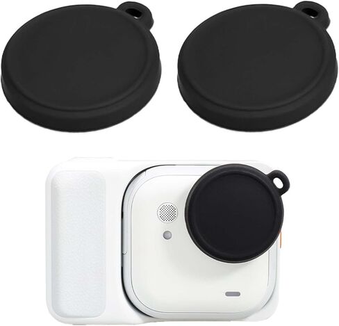 2PCS Silicone Lens Cap for Insta360 GO Ultra, Soft Camera Lens Cover Dustproof & Scratchproof Protective Case Cover Set, Compatible with 360 GO Ultra Action Camera Accessories（Black in Kuwait