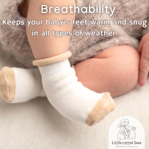 Organic Preemie Socks 4 Pairs Soft Micro Preemie Socks Baby Girls Boys Premature Cotton Newborns 2-5 lbs – Hypoallergenic in Kuwait