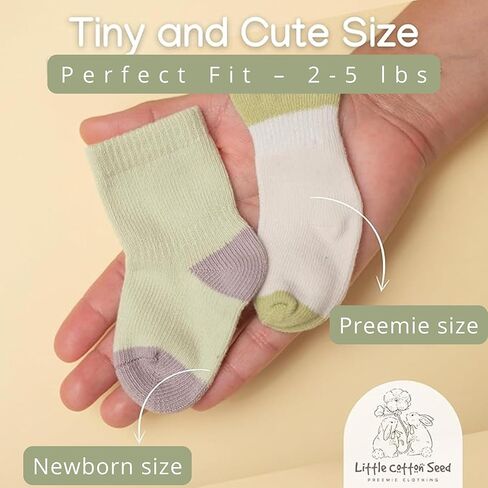 Organic Preemie Socks 4 Pairs Soft Micro Preemie Socks Baby Girls Boys Premature Cotton Newborns 2-5 lbs – Hypoallergenic in Kuwait