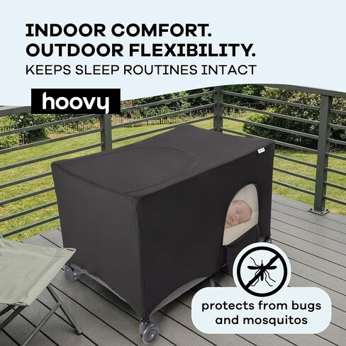 Blackout Playard Cover, Black, Breathable Stretchable Fabric, Universal Fit for Pack n Play, Indoor/Outdoor Baby Sleep Shade in Saudi Arabia