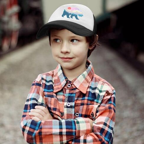 Lightweight Sun Hat for Kid Boys,Mesh Toddler Baseball Cap for Kid Girls,Black Toddler Boys Snapback Hats for Ages 4-8 in Kuwait