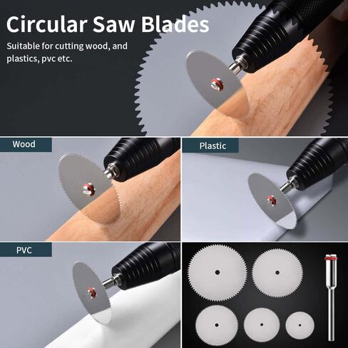 25Pcs Rotary Tool Cutting Disc Set, 2.35mm Shank HSS Saw Blades, Diamond Wheels & Resin Discs for Wood, Metal, Stone, Glass, Plastic - Ideal for DIY Makers, Model Builders & Crafting in Kuwait