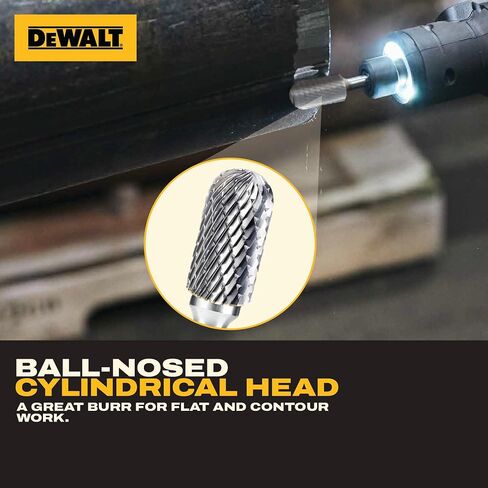 5 Pack DEWALT Carbide Burr Size SC-3 with 1/4" Shank (DXCBTJSC3-5) | C10 tungsten carbide double-cut burr for steel, cast iron, stainless, and hardwood grinding. in Kuwait