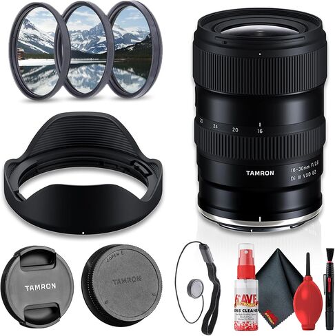 Tamron 16-30mm F2.8 Di III VXD G2 Ultra Wide-Angle Zoom Lens for Nikon Z Full-Frame Mirrorless Cameras, Fast Autofocus, Professional Photography & Video + Lens Filter Kit + Cleaning Kit (4pc Bundle) in Kuwait