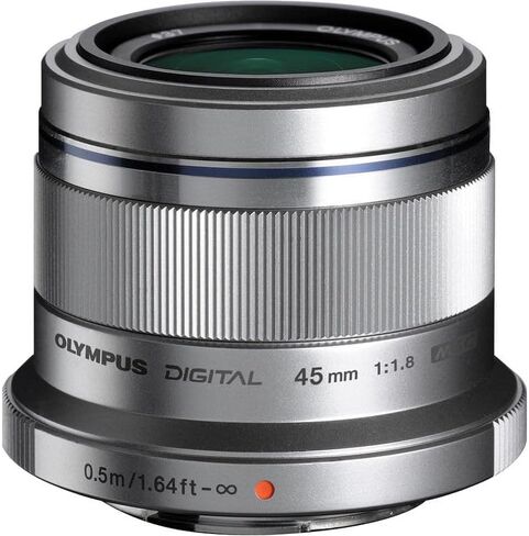 Olympus M.Zuiko Digital 45mm f/1.8 Lens Silver for Micro Four Thirds Cameras Portrait Prime Lens (Bundle) in Kuwait