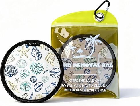 Sand Wiping Bag - Cotton Beach Dust-Off Pouch, Removes Grit from Feet, Portable, 5.9"x7.5"x0.7",Turtle in Kuwait