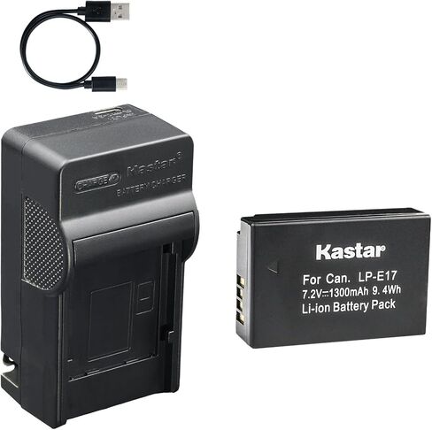 Kastar 3-Pack Battery and AC & USB-C Charger, Compatible with Canon LP-E17, EOS Rebel T6i, T7i, T8i, SL2, SL3, EOS M3, M5, M6, M6 Mark II, 77D, 200D, 250D, 800D, RP, R8, R10, R50, R50 V, R100 Camera in Kuwait