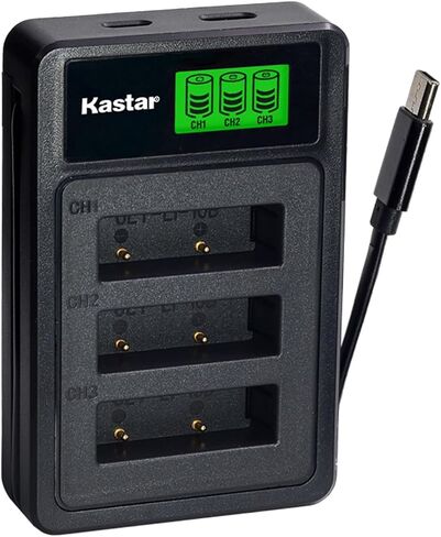 Kastar 4-Pack Battery with LZD3 USB Triple Charger Compatible with Olympus Li-10B Li-12B MJU 300 400 500 600 800 810 1000, Stylus 300 400 500 600 800 810 1000, Sanyo DB-L10 Camedia C50 C60 C70 Camera in Kuwait