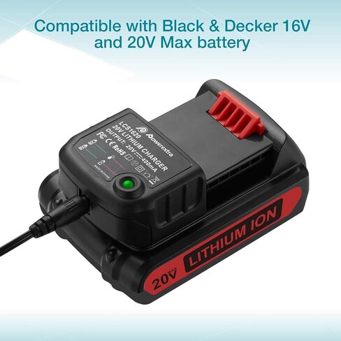 2 Pack LBXR20 3.0Ah Apply for Black and Decker 20v Lithium Battery | apply for LB20 LBX4020, with 16V/20V Multiple Volt Output Battery Charger in Kuwait