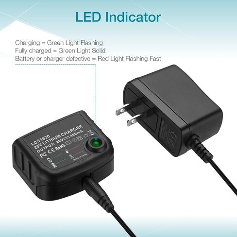 2 Pack LBXR20 3.0Ah Apply for Black and Decker 20v Lithium Battery | apply for LB20 LBX4020, with 16V/20V Multiple Volt Output Battery Charger in Kuwait