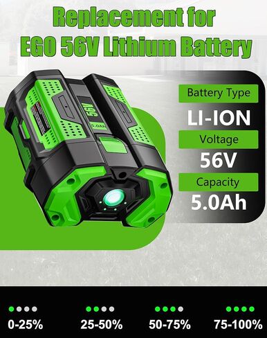 5.0Ah Battery Replacement for EGO 56V Battery BA2800T BA4200T 2Pack | Compatible with EGO 56 Volt Batteries BA1400T BA5600T BA7620T Power+ Tools in Kuwait
