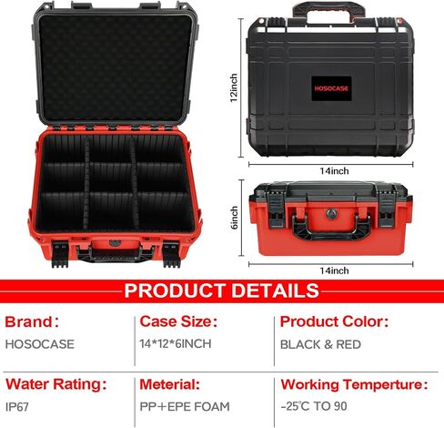 Storage Box for Milwaukee Battery Case: Waterproof with Adjustable Divider | Hard Carrying Case for Milwaukee M18/M12 Tool Battery Pack 18V/12V 1.5/2.0/3.0/4.0/5.0/6.0/6.5/8.0/9.0Ah Charger, Case Only in Kuwait