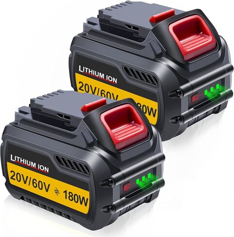 2Pack Battery Replacement for Dewalt 60V Battery Compatible with Dewalt 20V/60V Max Battery DCB606 DCB609 DCB612 180Wh Batteries in Kuwait