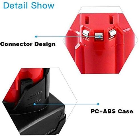 2 Pack Replacement for Milwaukee M12 6.0Ah Lithium Battery Packs Compatible with Milwaukee 12V Tools in Saudi Arabia