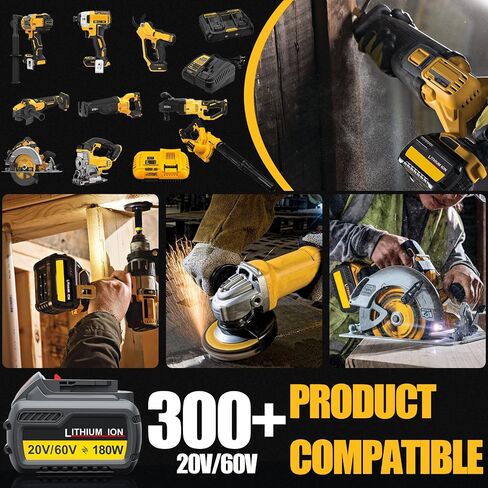 2Pack Battery Replacement for Dewalt 60V Battery Compatible with Dewalt 20V/60V Max Battery DCB606 DCB609 DCB612 180Wh Batteries in Kuwait