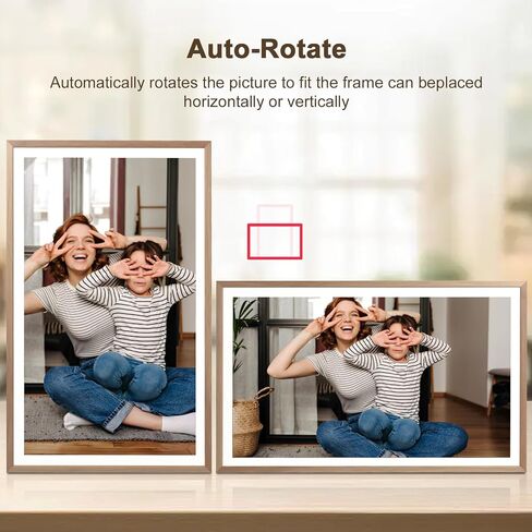 15.6 Inch WiFi Digital Picture Frame, 1920 * 1080 Resolution 16:10 HD IPS Touch Screen Display, 32GB Storage Space, Share Your Photos and Videos via Frameo App at Anytime and Anywhere in Kuwait