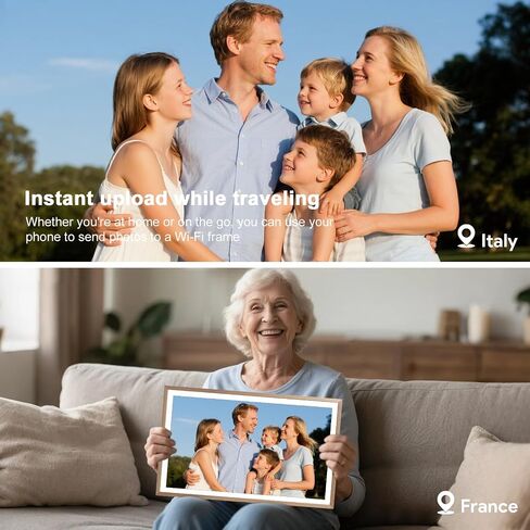 15.6 Inch WiFi Digital Picture Frame, 1920 * 1080 Resolution 16:10 HD IPS Touch Screen Display, 32GB Storage Space, Share Your Photos and Videos via Frameo App at Anytime and Anywhere in Kuwait