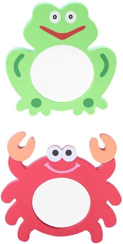 TOYANDONA EVA Bathing Toy Shower Toys for Kids, Mirror Bath Toys, Kids Mirror Frog Crab Bathtub Toys for Kids Bathtime Summer Water Toys, 2 Pack in Kuwait