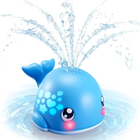 Baby Bath Toys, Sprinkler Whale Bath Toy for Babies 6-12 Months, Light Up Bath Toys for Kids Ages 1-3, Bathtub Toy for Boy & Girl, Easter Basket Stuffers for Kids in Kuwait