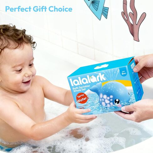 Baby Bath Toys, Sprinkler Whale Bath Toy for Babies 6-12 Months, Light Up Bath Toys for Kids Ages 1-3, Bathtub Toy for Boy & Girl, Easter Basket Stuffers for Kids in Kuwait