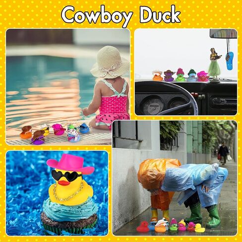 16Set 64PCS Mini Duck Toys Bulk Decoration with Hat Scarf Necklace Sunglasses Cute Tiny Duck Figurines for Kids Teens Birthday Baby Shower Swimming Pool Party Favors Classroom Prizes in Kuwait