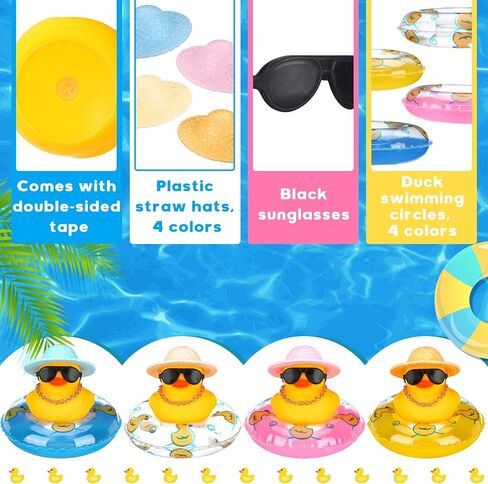 Marsui 24 Pcs Mini Rubber Ducks Bulk Mini Funny Rubber Ducky Bathtub Cute Squeaky Shower Ducks for Swimming Pool Party Favors Birthday Prize Rewards in Kuwait