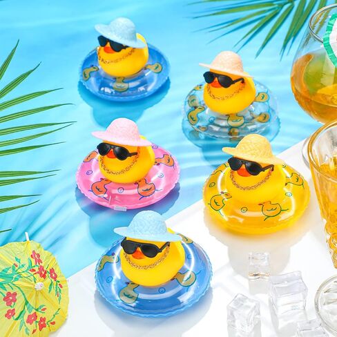Marsui 24 Pcs Mini Rubber Ducks Bulk Mini Funny Rubber Ducky Bathtub Cute Squeaky Shower Ducks for Swimming Pool Party Favors Birthday Prize Rewards in Kuwait