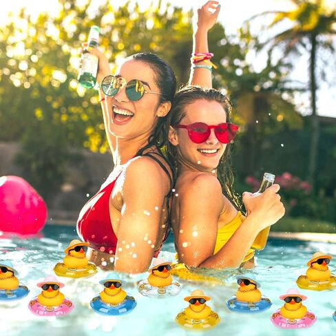 Marsui 24 Pcs Mini Rubber Ducks Bulk Mini Funny Rubber Ducky Bathtub Cute Squeaky Shower Ducks for Swimming Pool Party Favors Birthday Prize Rewards in Kuwait