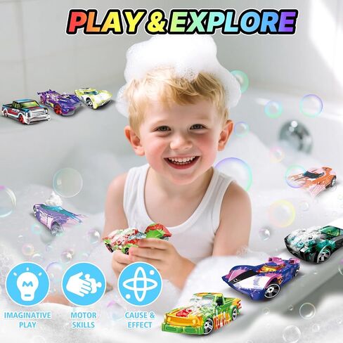 LITTCO 9PCS Color Changing Cars for Kids Ages 3+, Bath Toys for Toddlers 3+, Magic Car Set that Changes Color in Water, Individual Packaging, Easter Basket Stuffers Birthday Gifts for Boys Girls in Kuwait