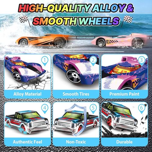 LITTCO 9PCS Color Changing Cars for Kids Ages 3+, Bath Toys for Toddlers 3+, Magic Car Set that Changes Color in Water, Individual Packaging, Easter Basket Stuffers Birthday Gifts for Boys Girls in Kuwait