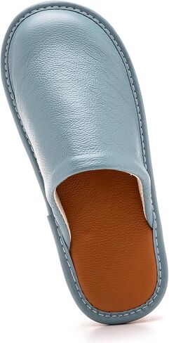 Cowhide Leather Slippers Womens Genuine Non-slip Home Bedroom Ladies Shoes House Slippers Comfy Indoor Outdoor Shoes in Kuwait