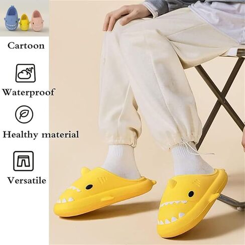 Jfxgjuv Sharklas Polares, Sharky Originales De Invierno, Shark Slides Winter, Winter Warm Cozy Plush Waterproof Non-Slip Cloud Shark Slides Slippers for Men Women in Kuwait